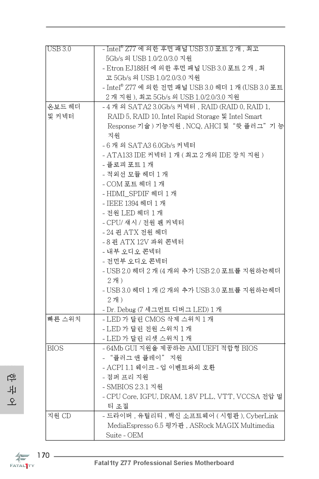 ASRock Fatal1ty Z77 Professional manual 170, Bios 