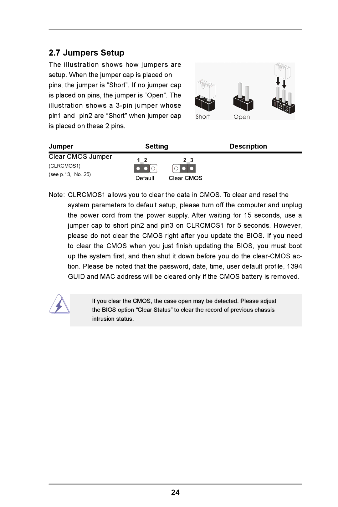 ASRock FM2A55M-DGS R2.0 manual Jumpers Setup, Description 