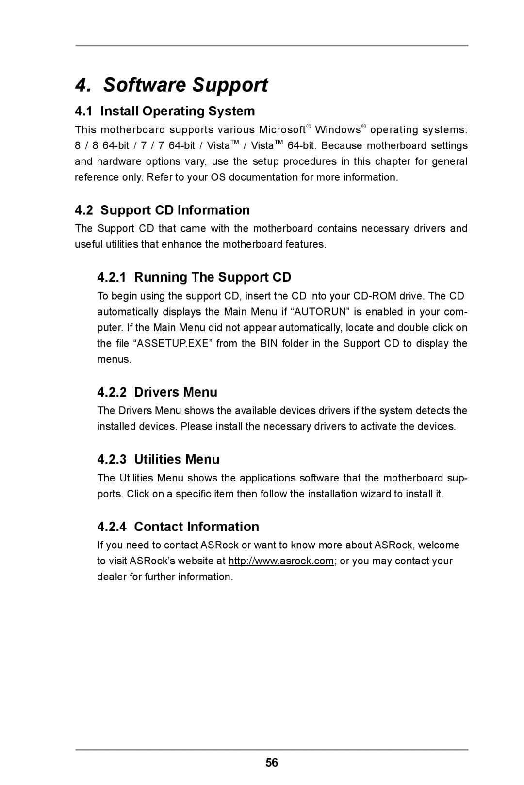 ASRock FM2A55M-DGS R2.0 manual Install Operating System, Support CD Information, Running The Support CD, Drivers Menu 