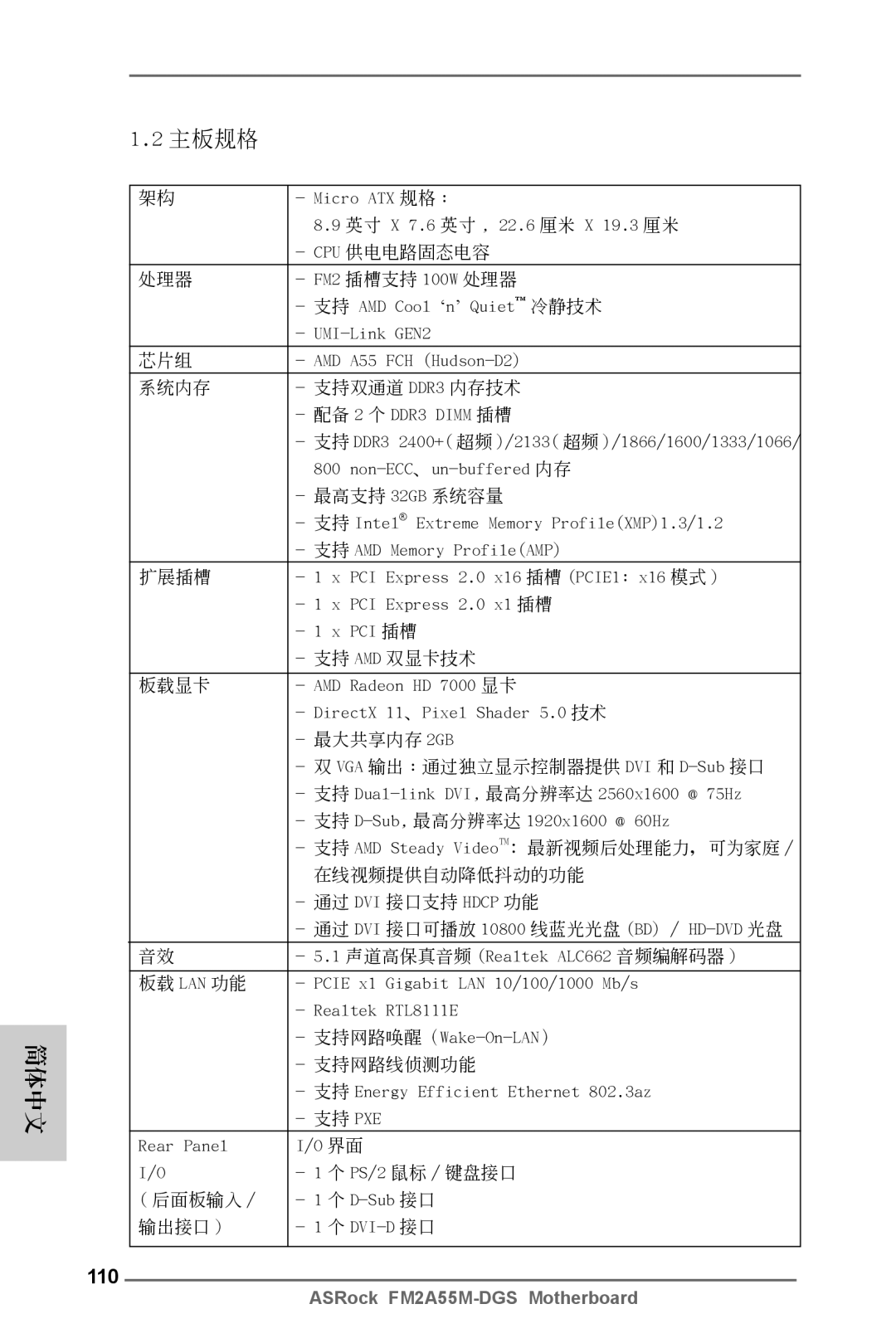 ASRock FM2A55M-DGS manual 110 