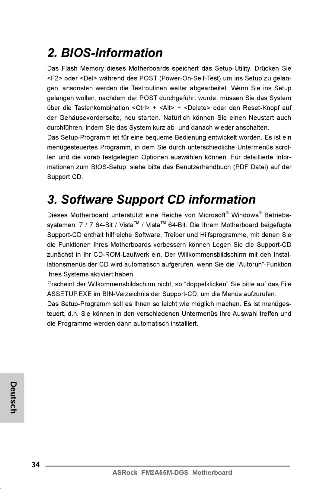 ASRock FM2A55M-DGS manual BIOS-Information, Software Support CD information 