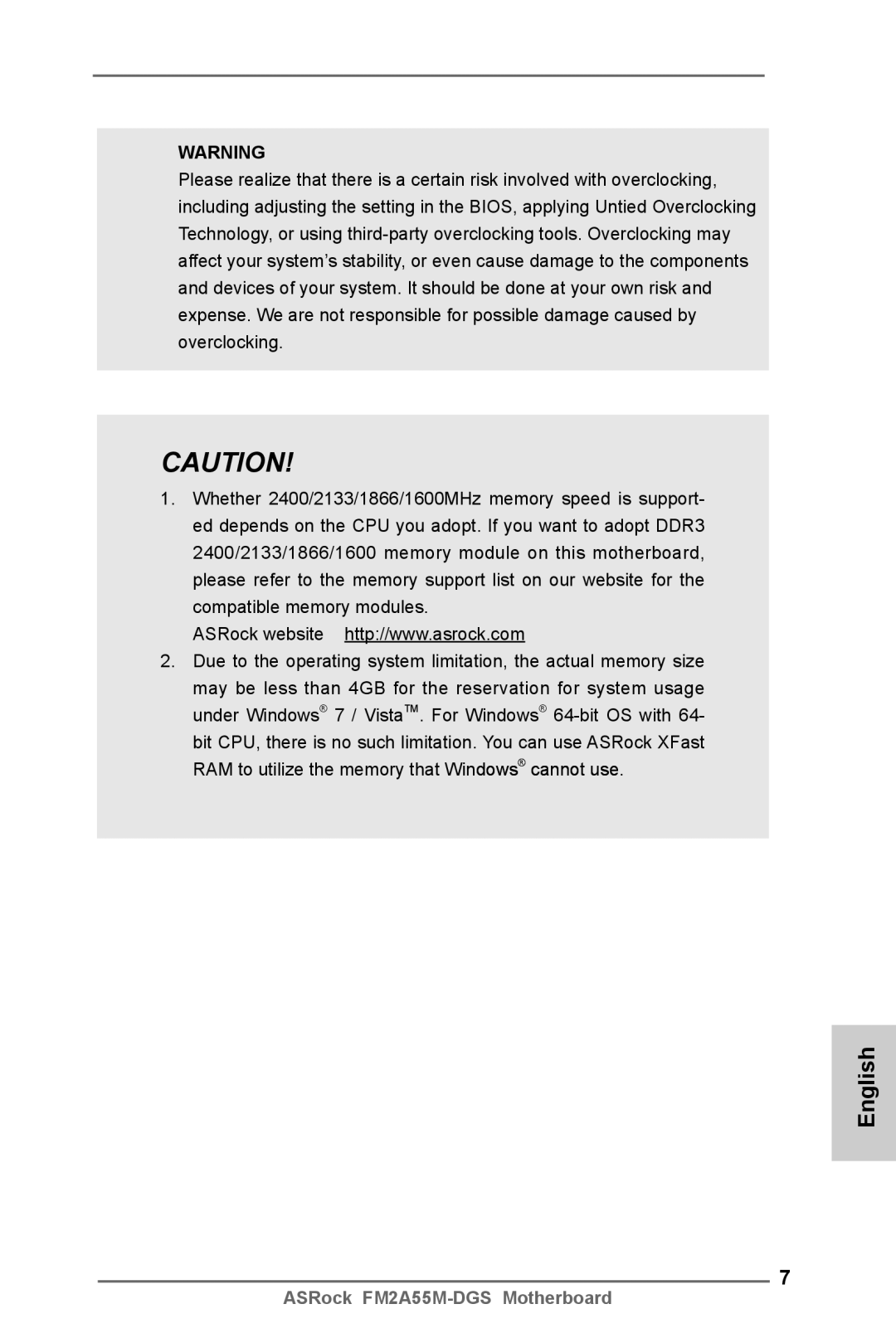 ASRock FM2A55M-DGS manual English 