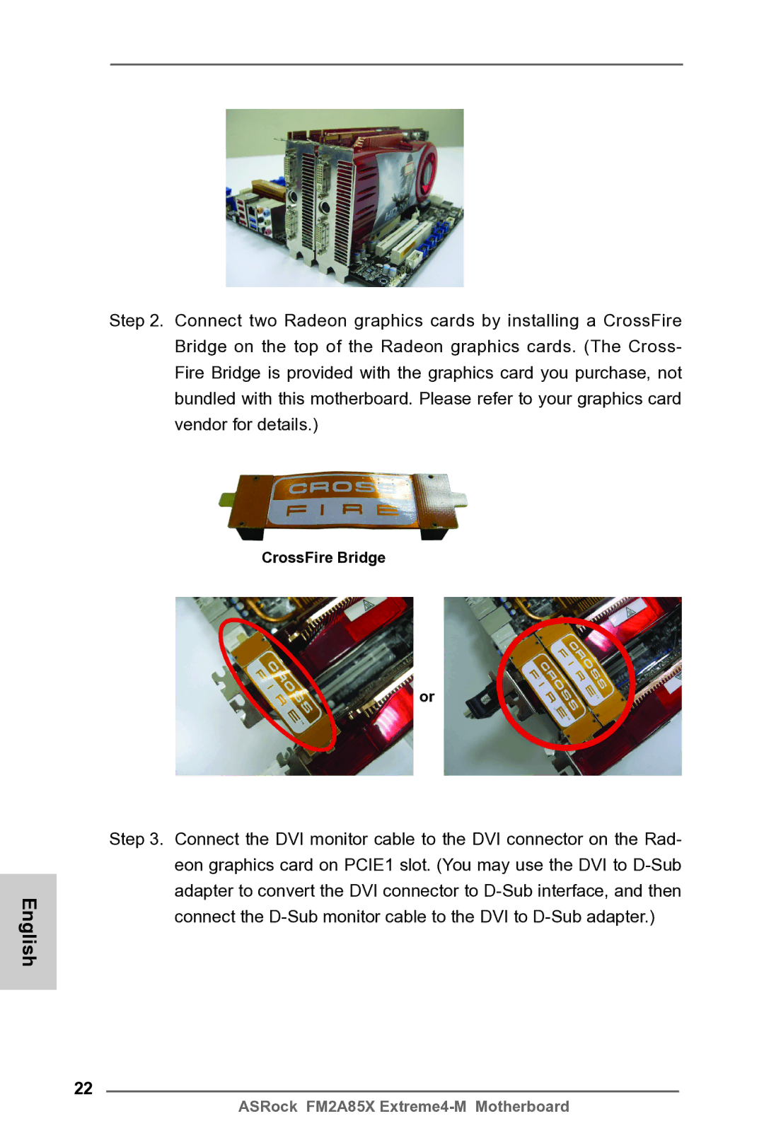 ASRock FM2A85X Extreme4-M manual CrossFire Bridge 