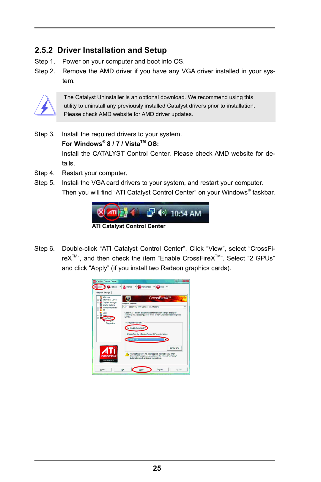 ASRock FM2A85X Extreme4 manual Driver Installation and Setup, For Windows 8 / 7 / VistaTM OS 