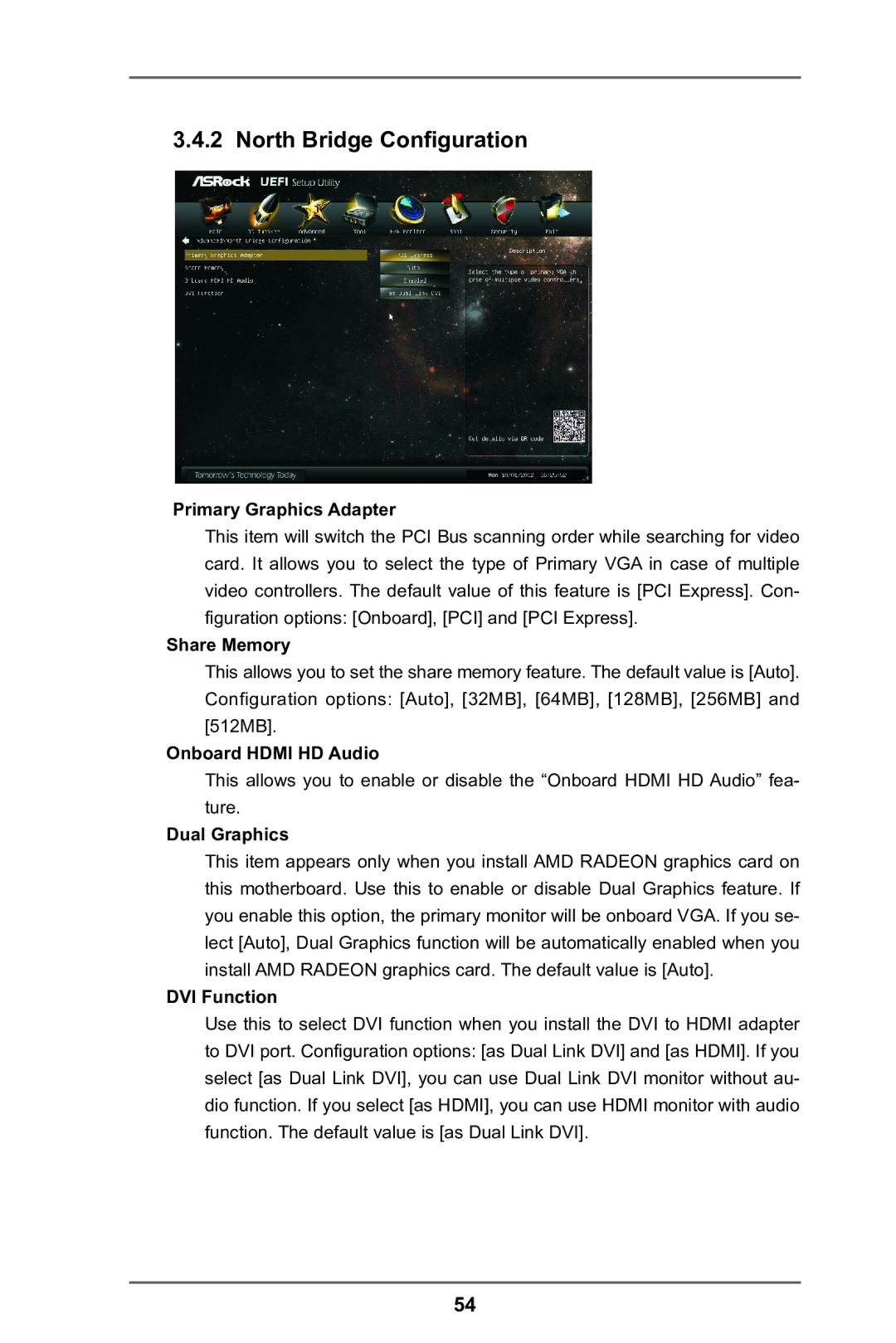 ASRock FM2A85X Extreme4 manual North Bridge Configuration 