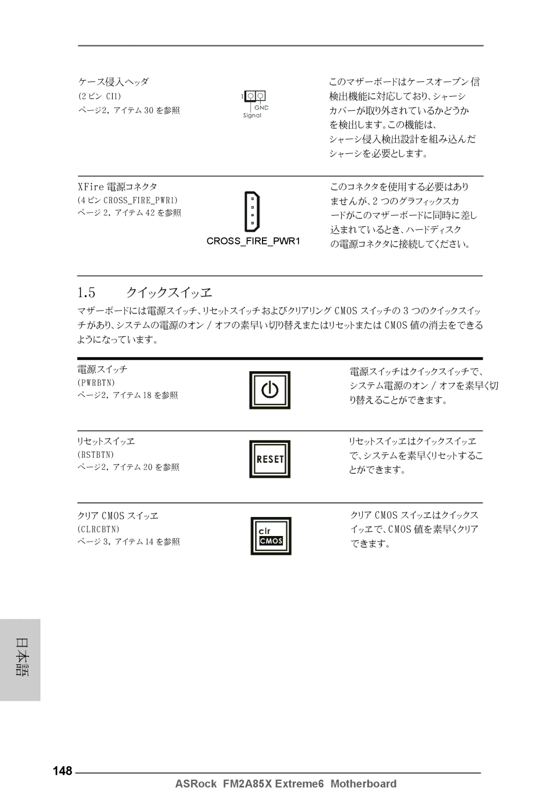 ASRock FM2A85X Extreme6 manual クイックスイッヱ, 148 