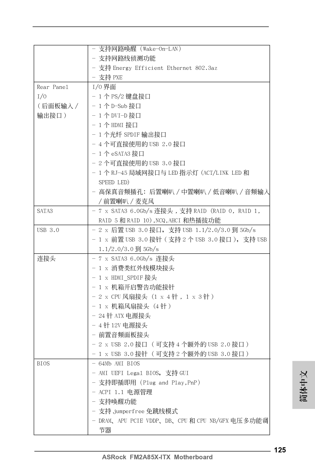 ASRock FM2A85X-ITX manual 125 