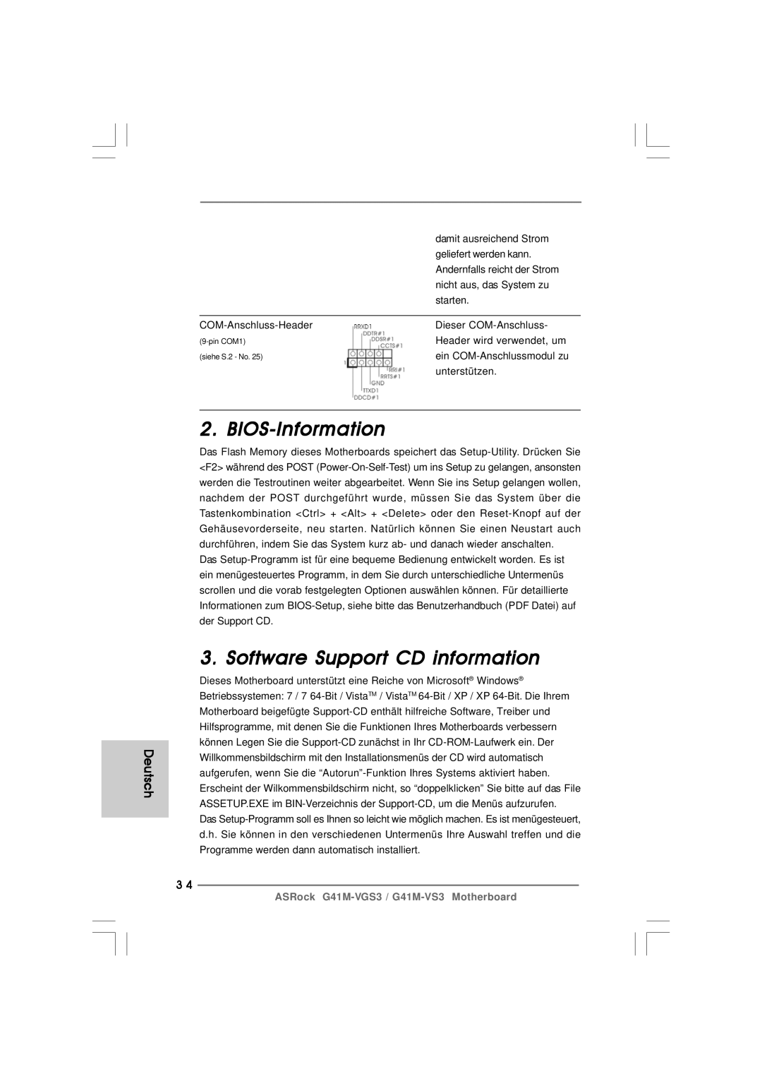 ASRock G41M-VS3 R2.0 manual BIOS-Information 