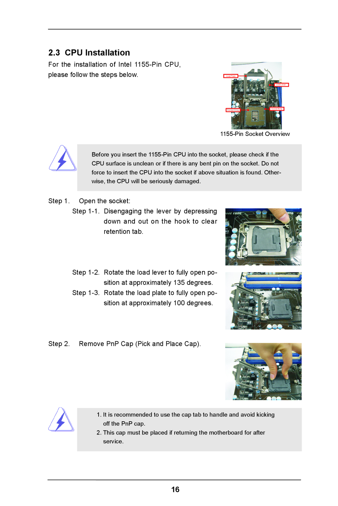 ASRock H61 Pro manual CPU Installation 