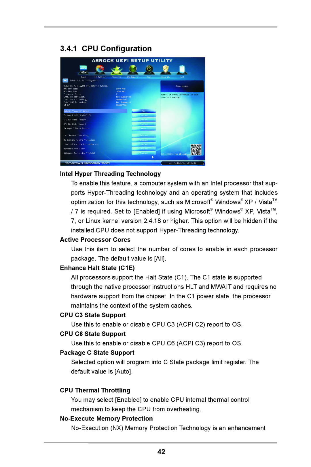 ASRock H61 Pro manual CPU Configuration 