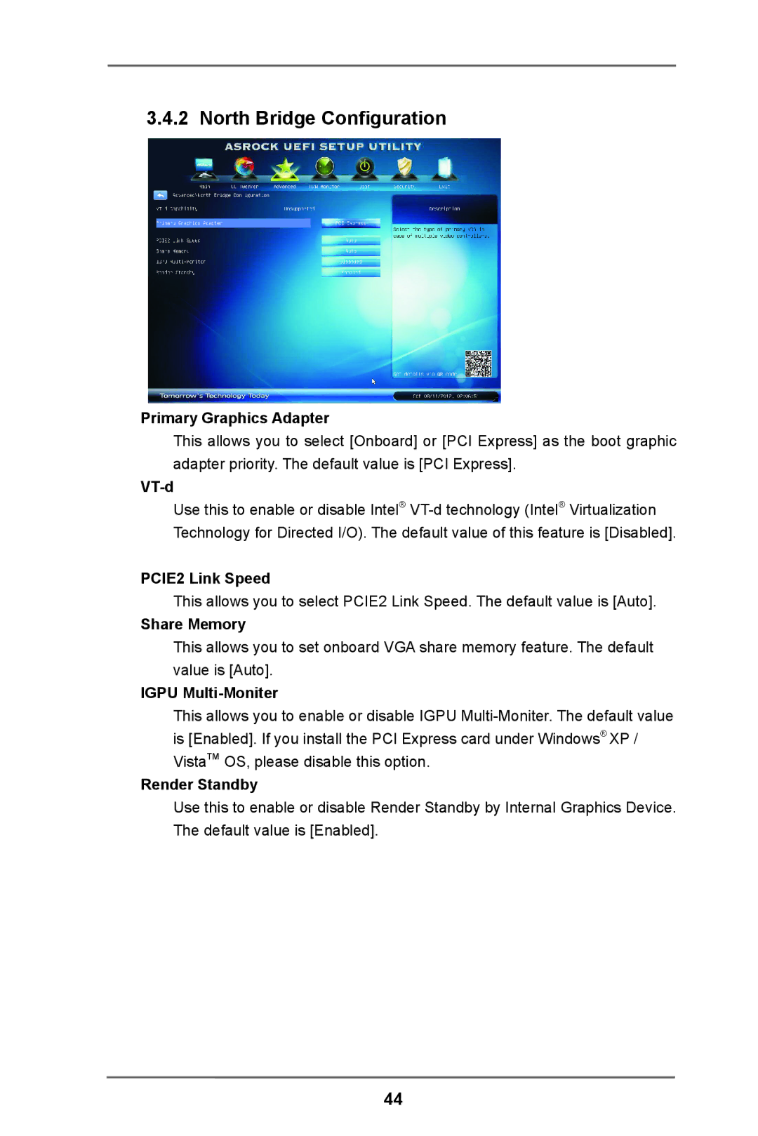 ASRock H61 Pro manual North Bridge Configuration 