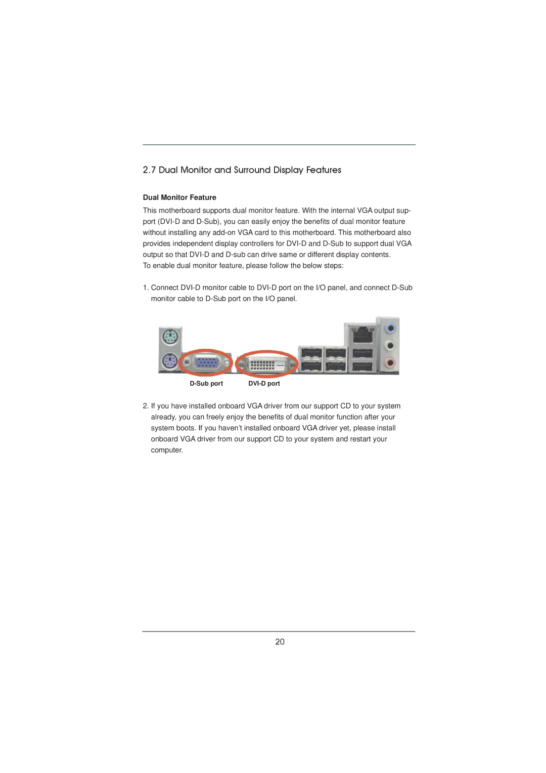 ASRock H61M-DGS manual Dual Monitor and Surround Display Features, Dual Monitor Feature 