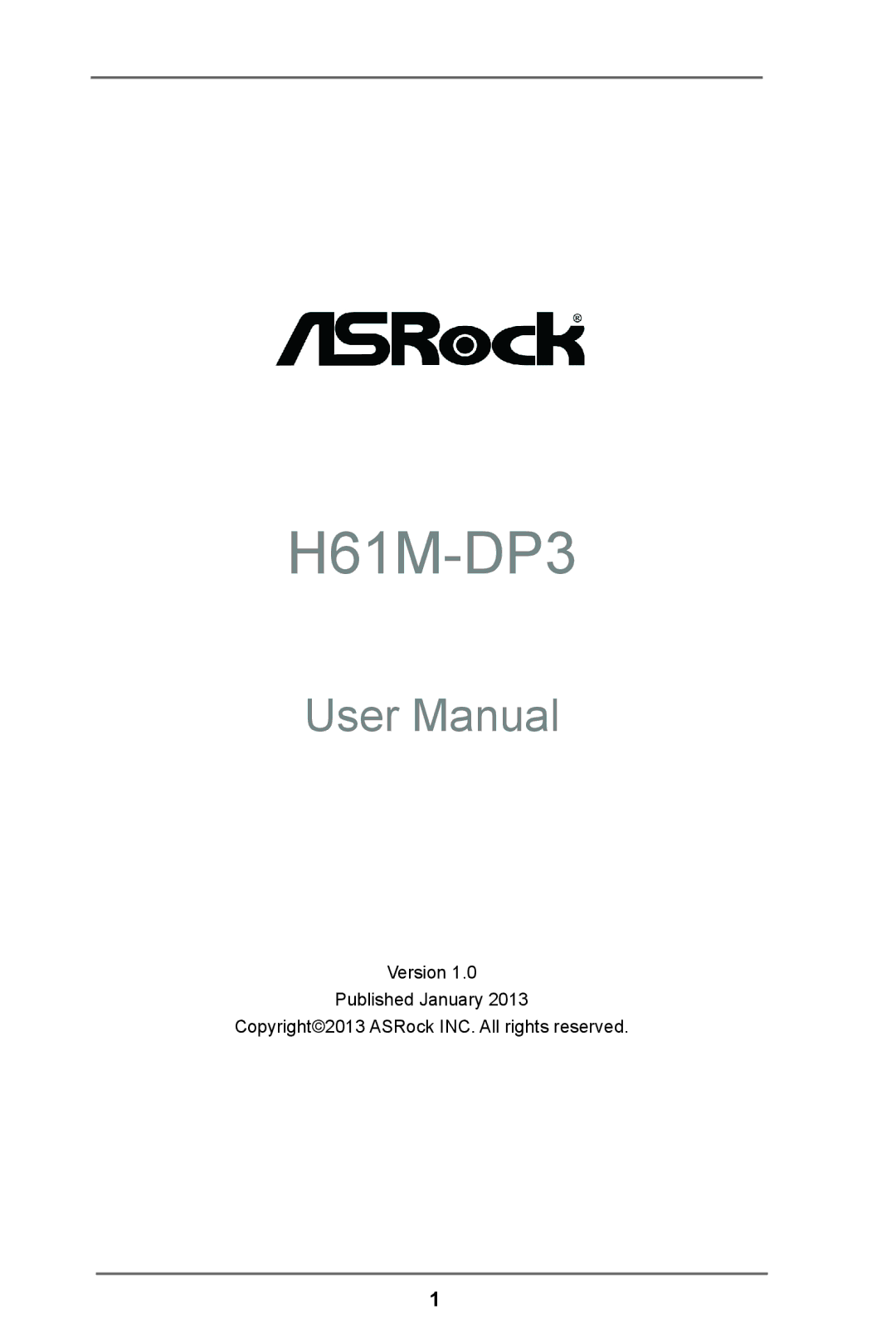 ASRock H61M-DP3 manual 