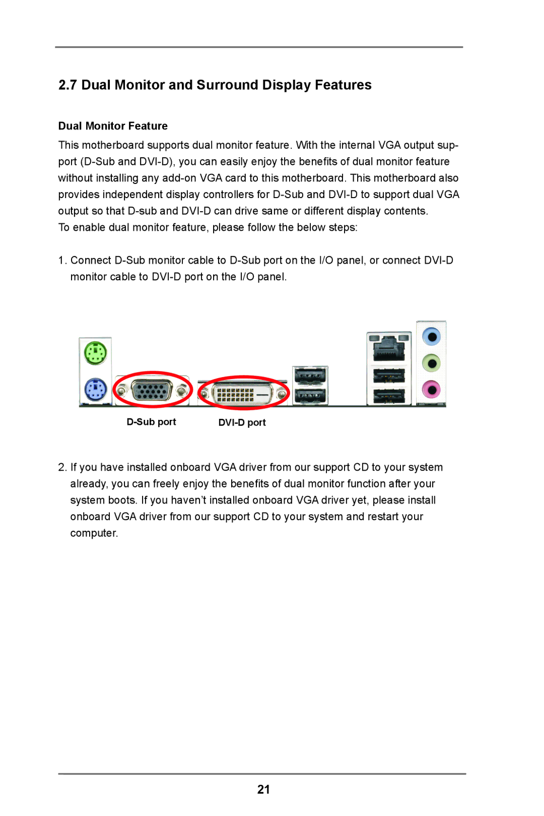 ASRock H61M-DP3 manual Dual Monitor and Surround Display Features, Dual Monitor Feature 