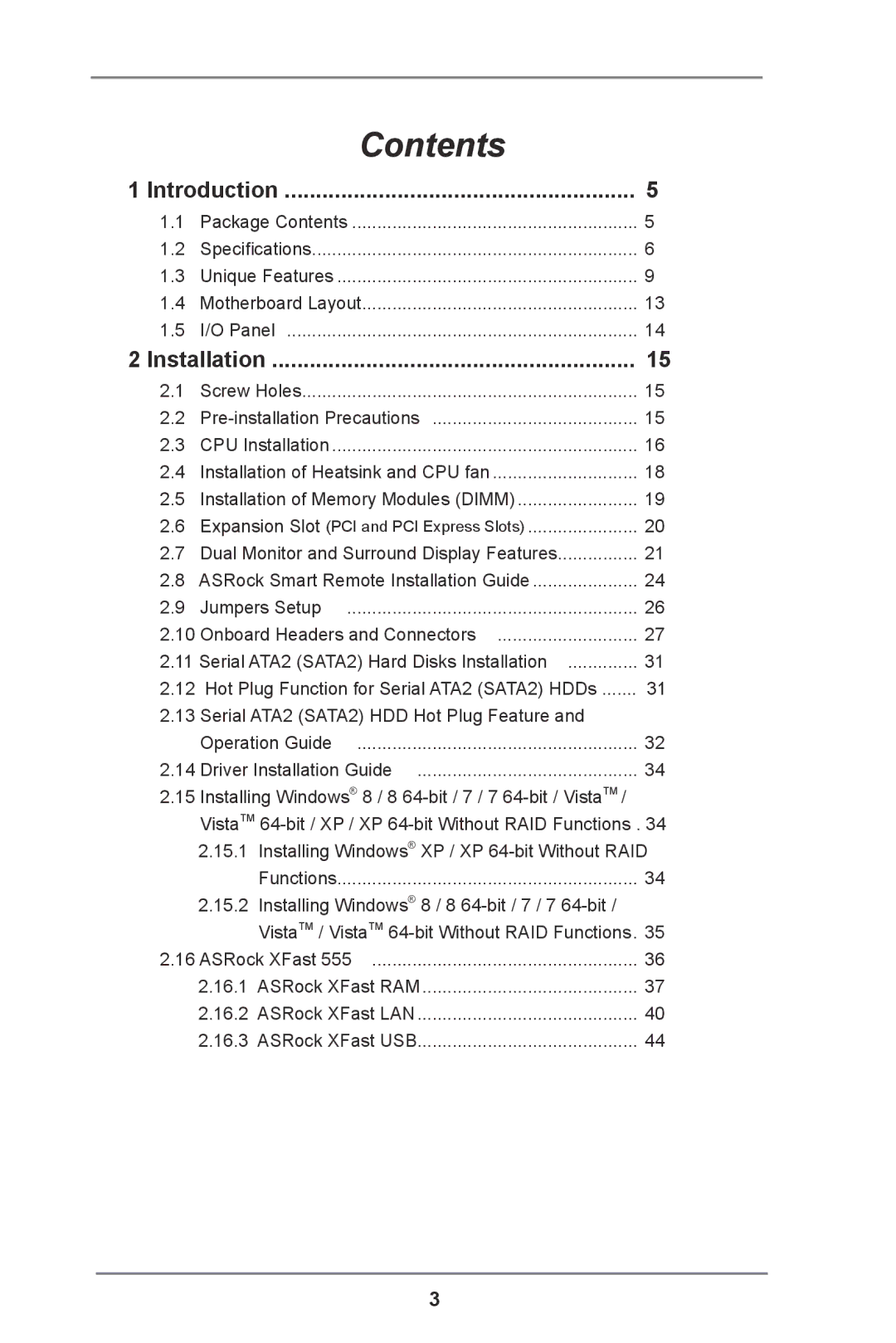 ASRock H61M-DP3 manual Contents 