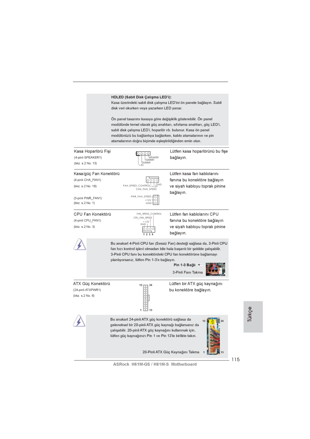 ASRock H61M-GS manual 115 