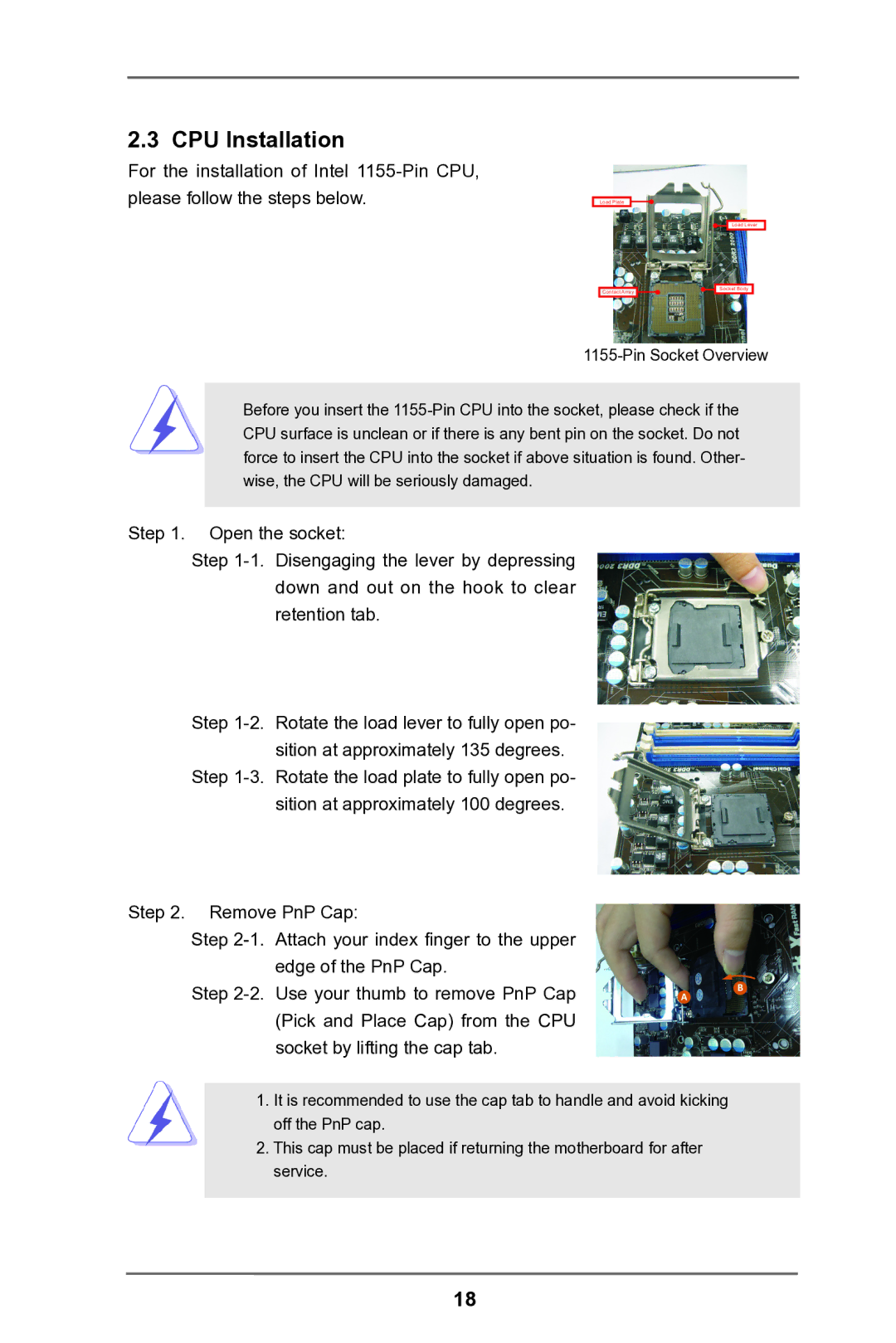 ASRock H61M-HG4 manual CPU Installation 