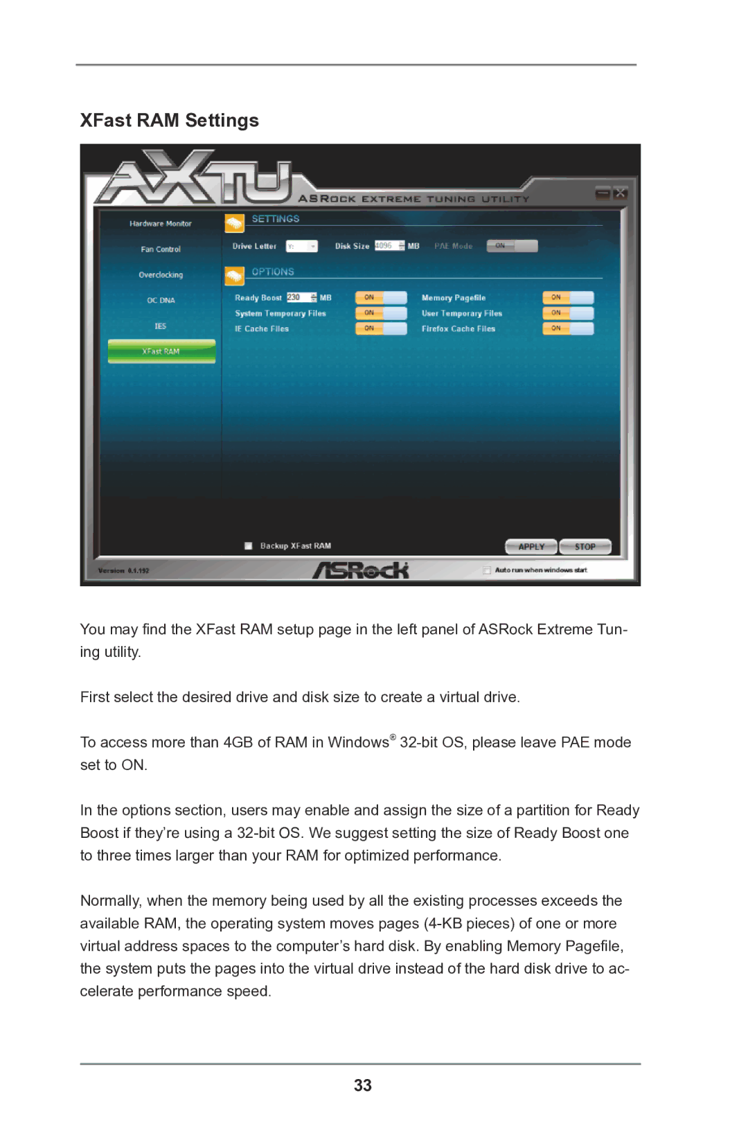 ASRock H61M-HG4 manual XFast RAM Settings 