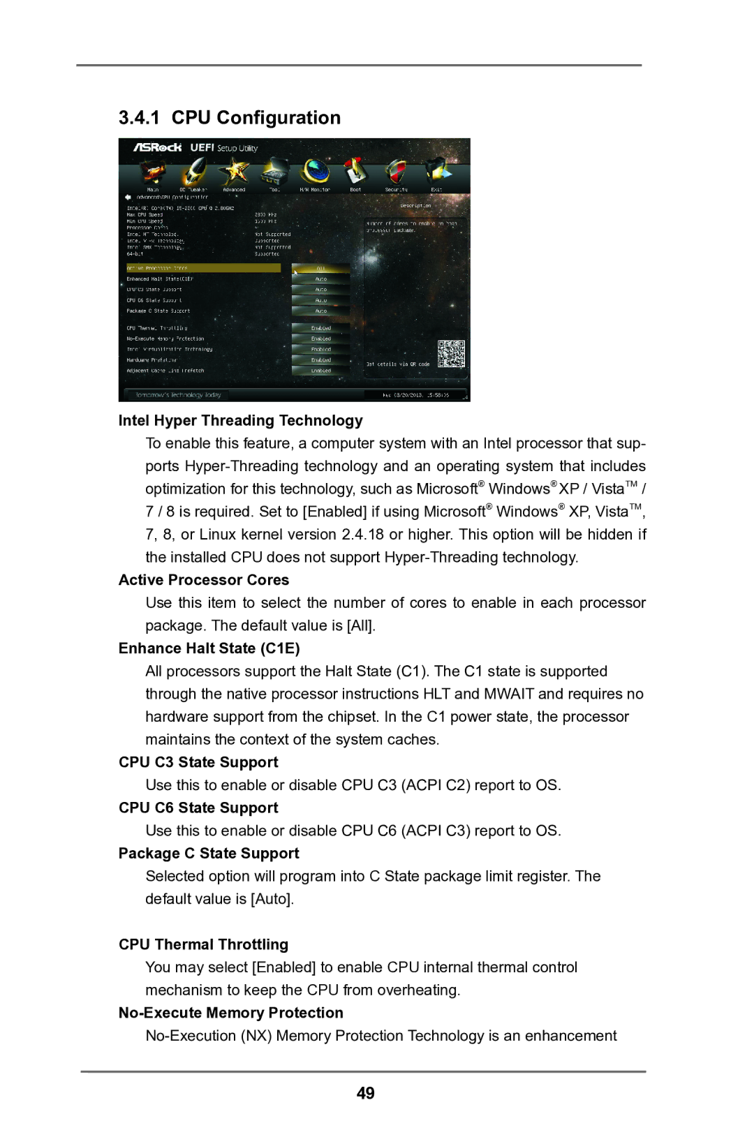 ASRock H61M-HG4 manual CPU Configuration 