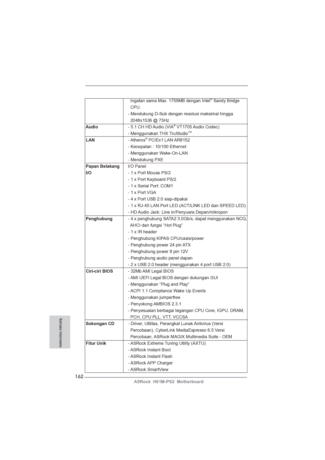 ASRock H61M-PS2 manual 162 