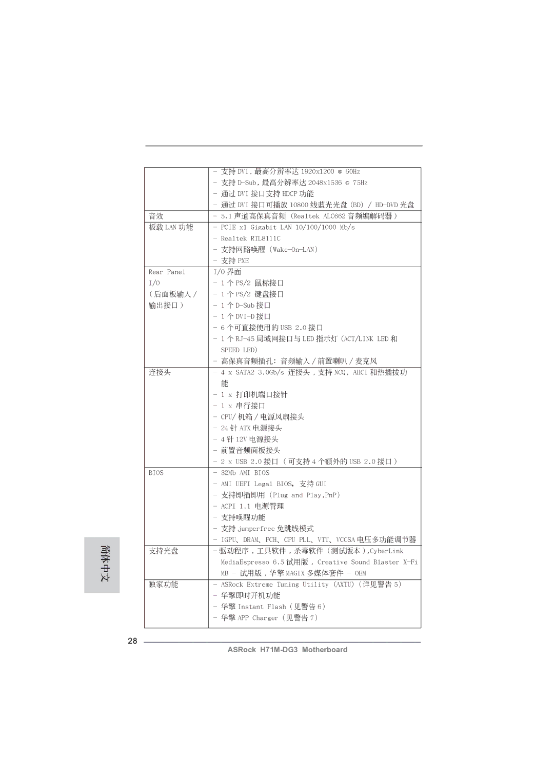 ASRock H71M-DG3 manual 鼠標接口 