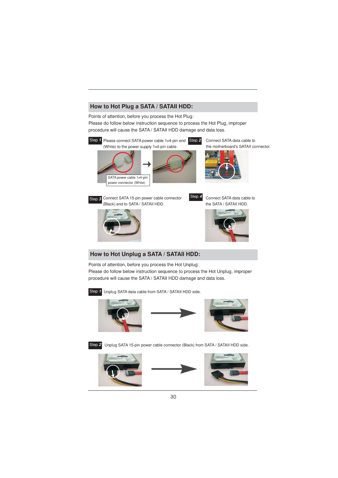 ASRock H71M-DGS manual How to Hot Plug a Sata / Sataii HDD 