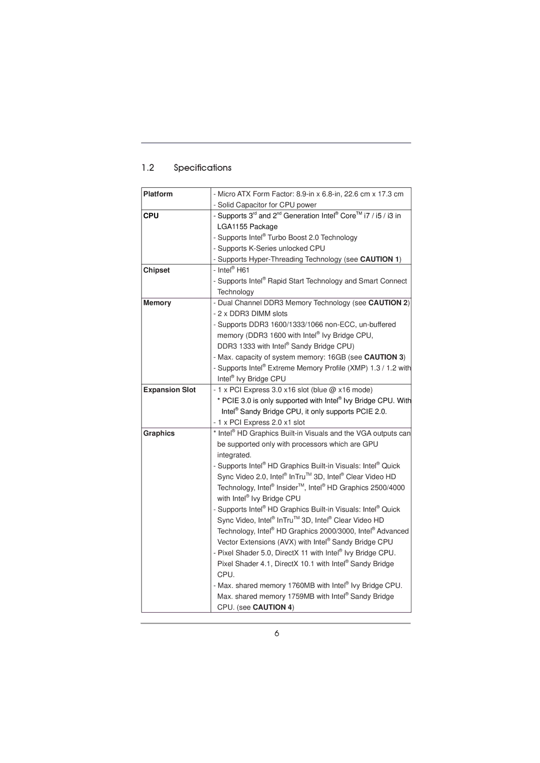 ASRock H71M-DGS manual Specifications 