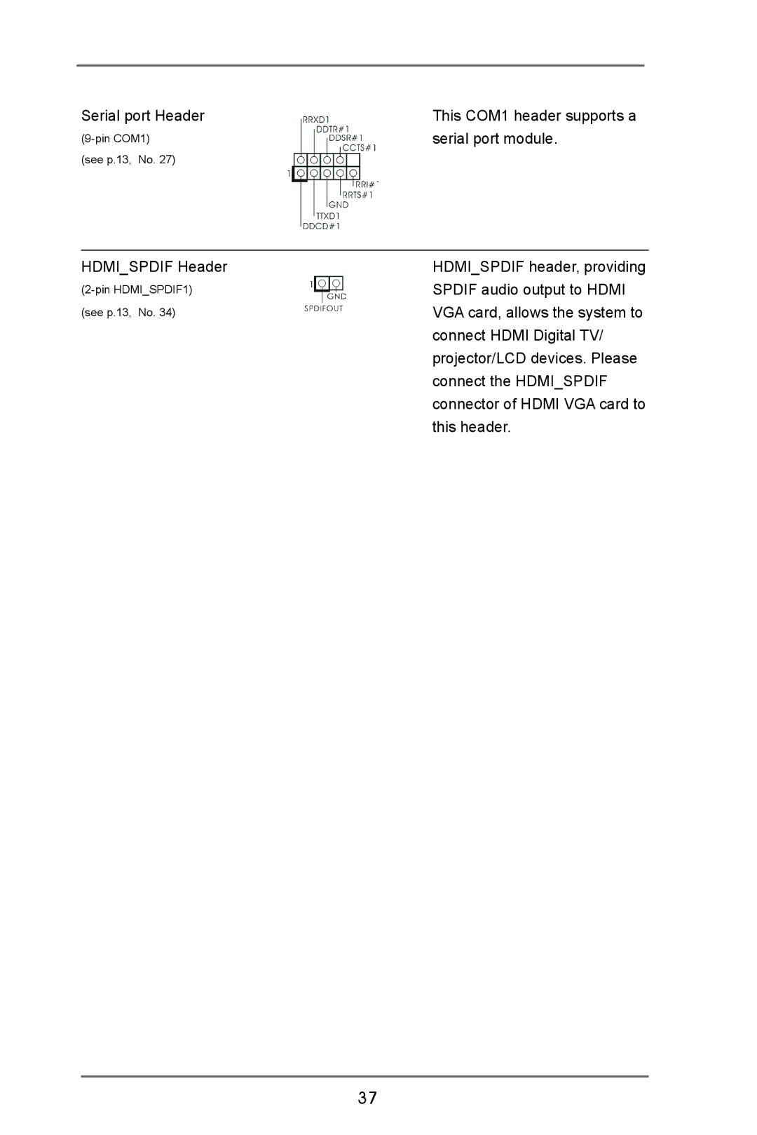 ASRock H77 Pro4-M manual Serial port Header 