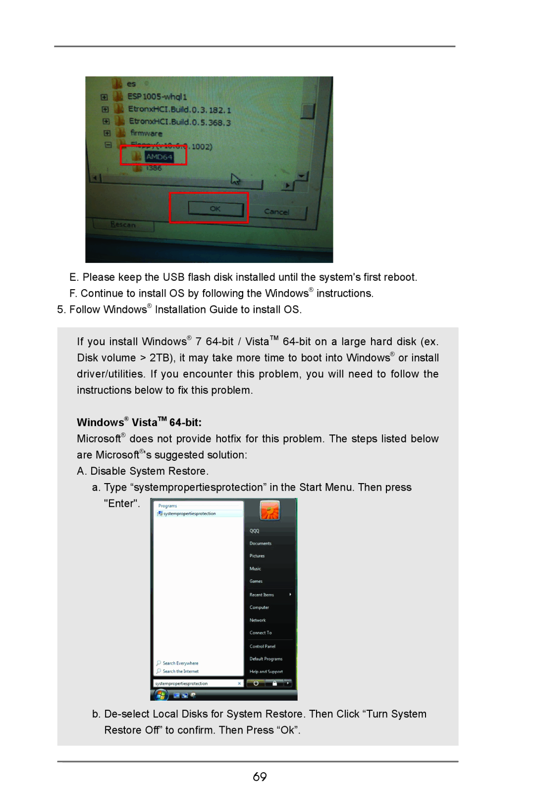 ASRock H77 Pro4-M manual Windows VistaTM 64-bit 