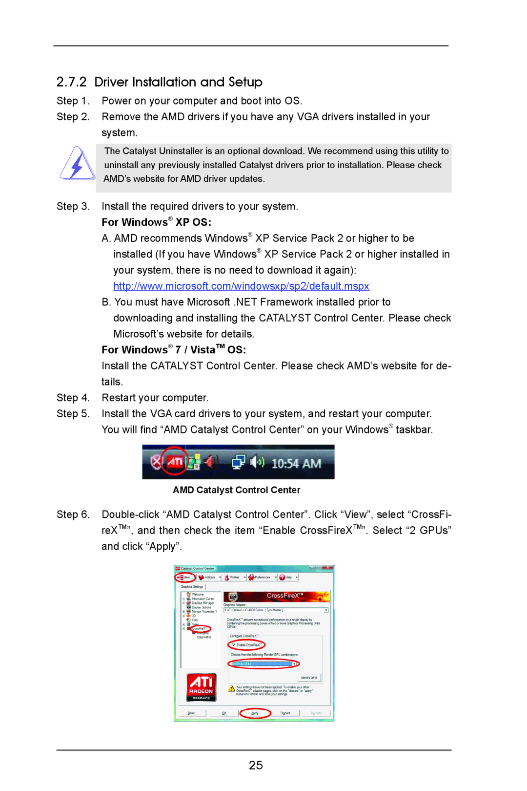 ASRock H77 Pro4/MVP manual Driver Installation and Setup, For Windows XP OS, For Windows 7 / VistaTM OS 