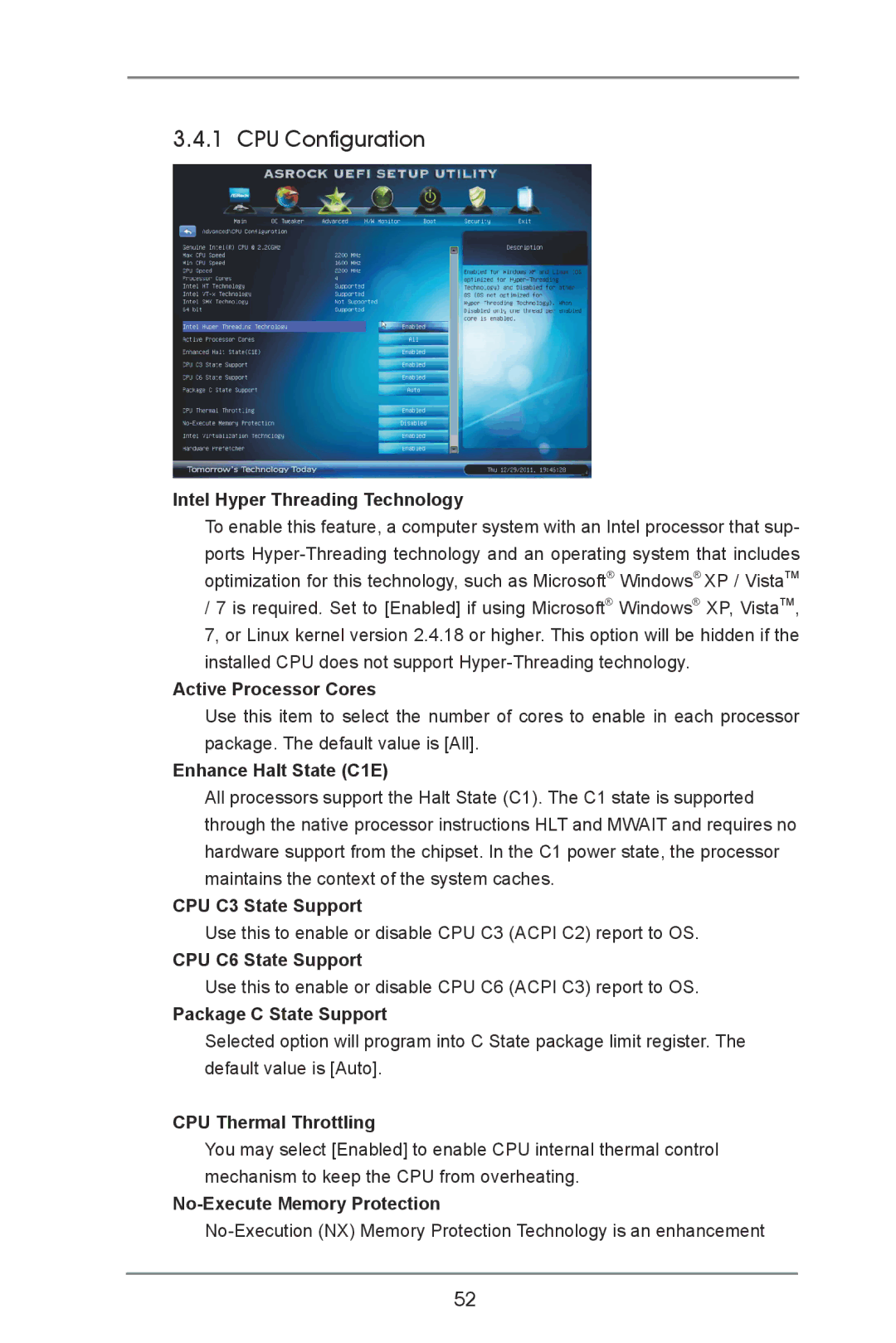 ASRock H77 Pro4/MVP manual CPU Configuration 