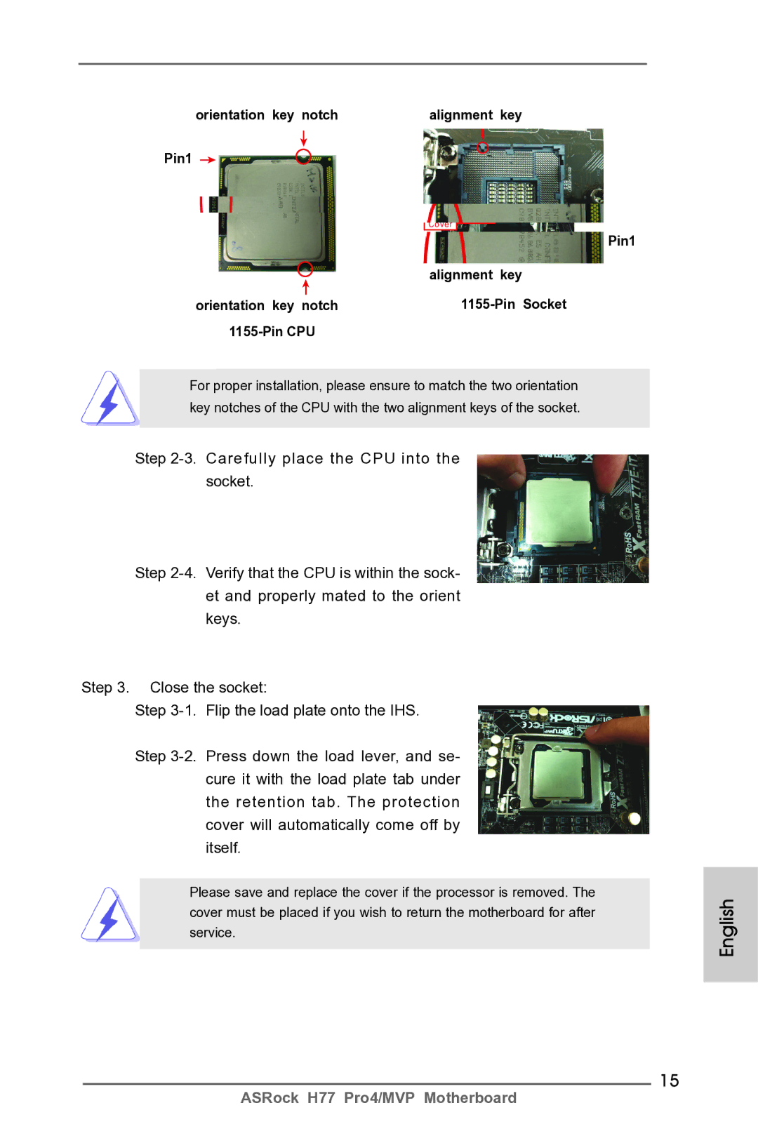 ASRock H77 Pro4/MVP manual English 