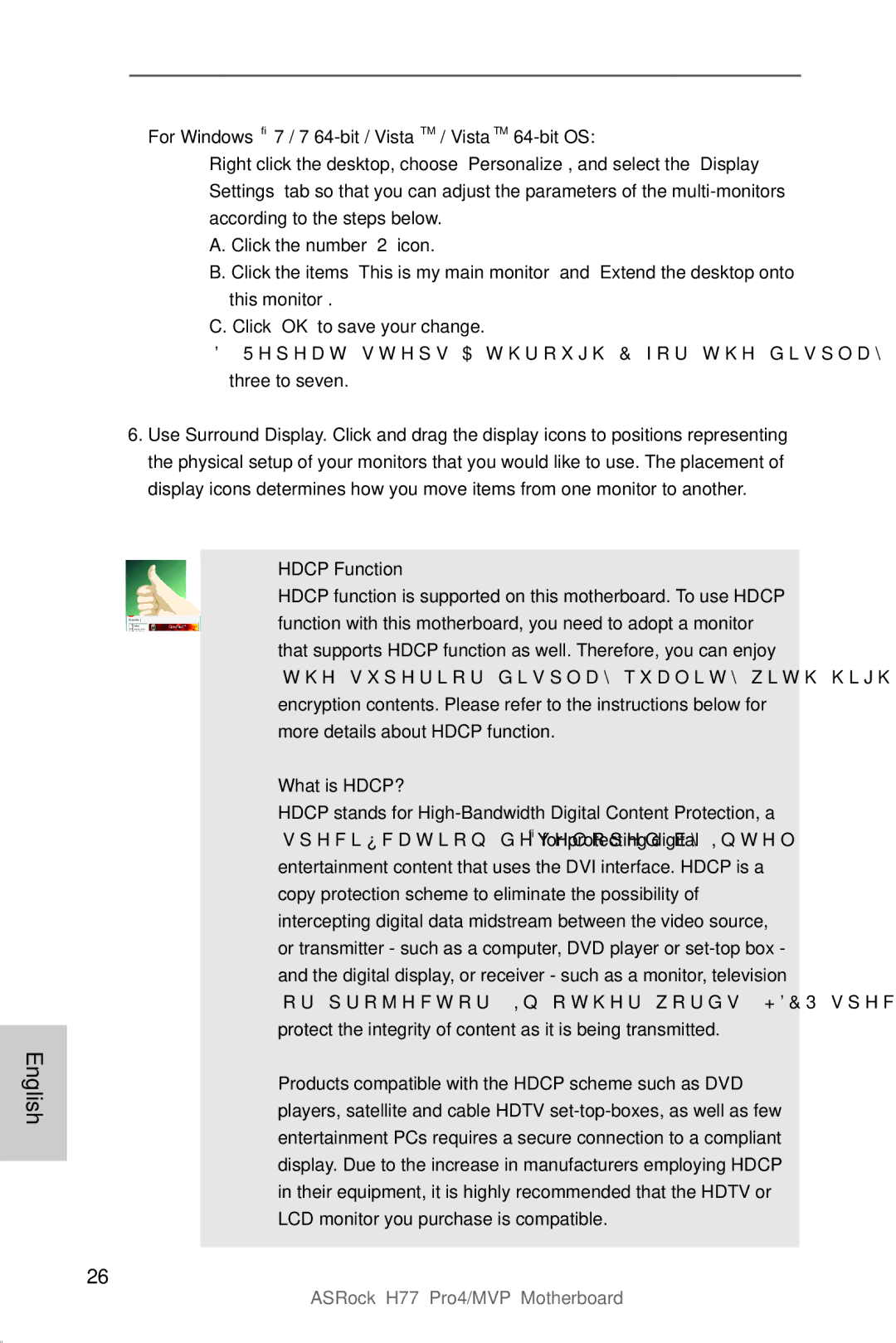 ASRock H77 Pro4/MVP manual For Windows 7 / 7 64-bit / VistaTM / VistaTM 64-bit OS, Hdcp Function, What is HDCP? 