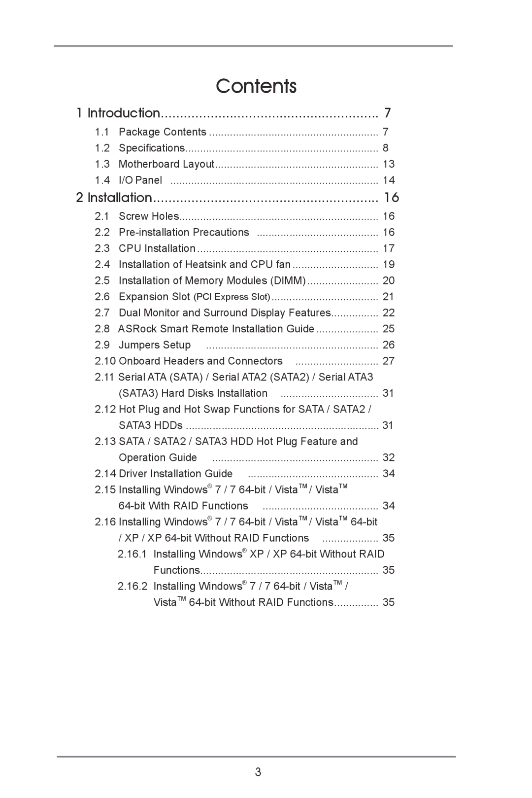 ASRock H77M-ITX manual Contents 