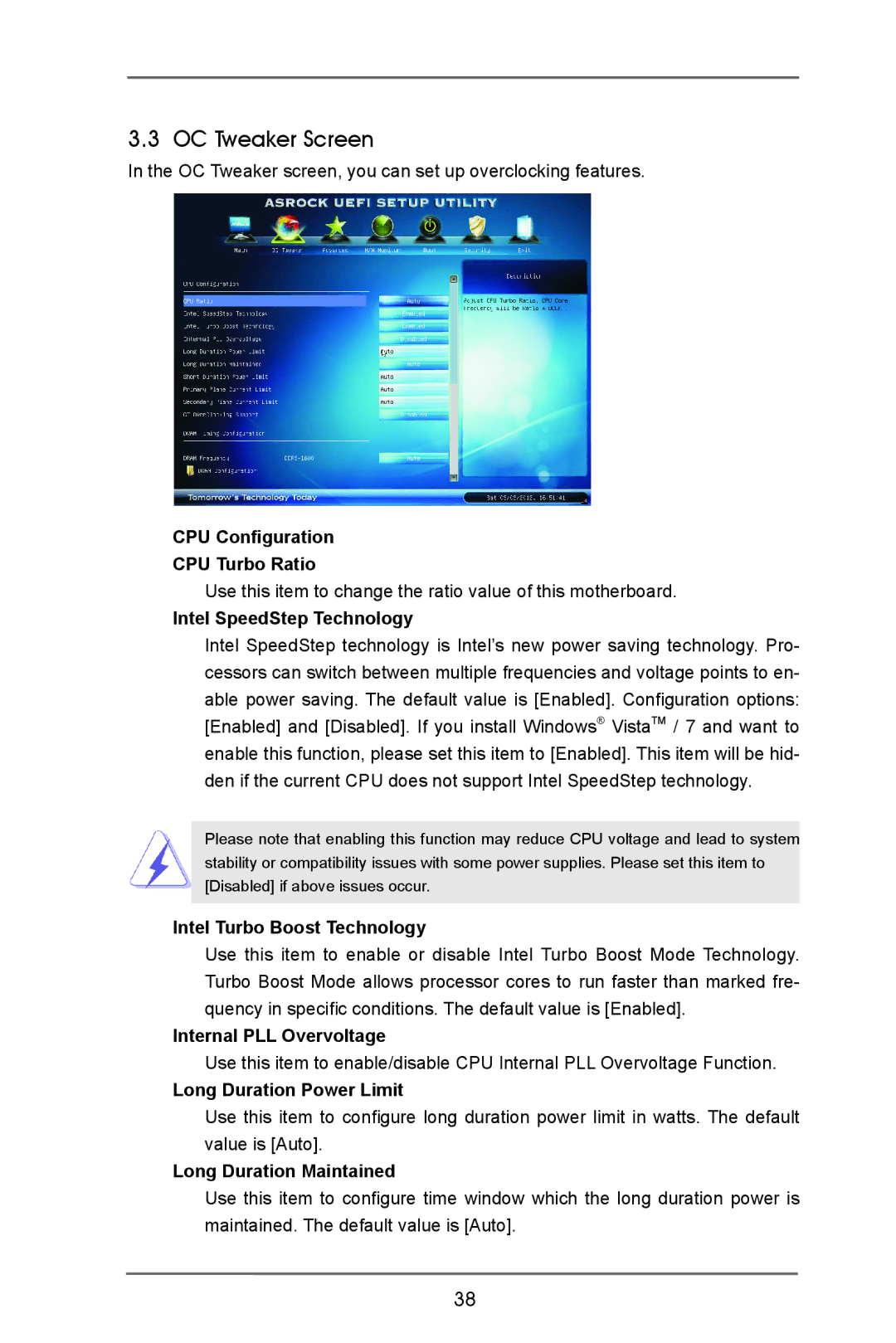 ASRock H77M-ITX manual OC Tweaker Screen 