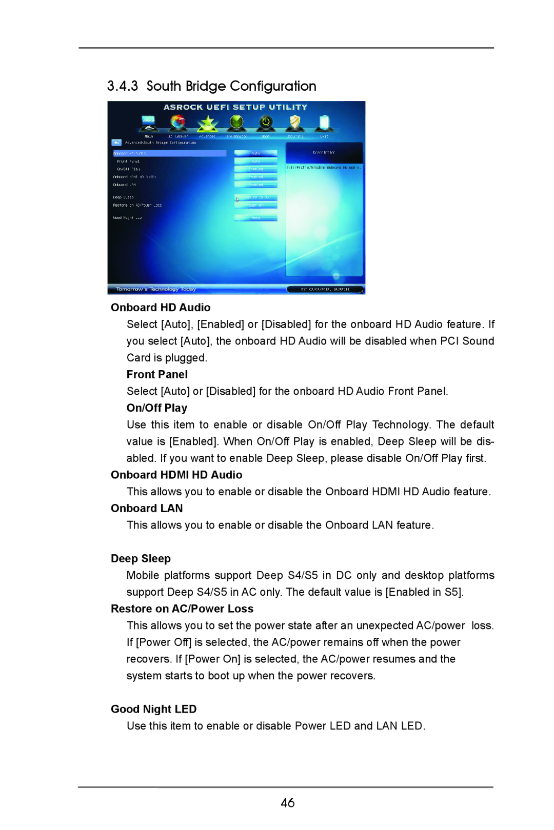 ASRock H77M-ITX manual South Bridge Configuration 