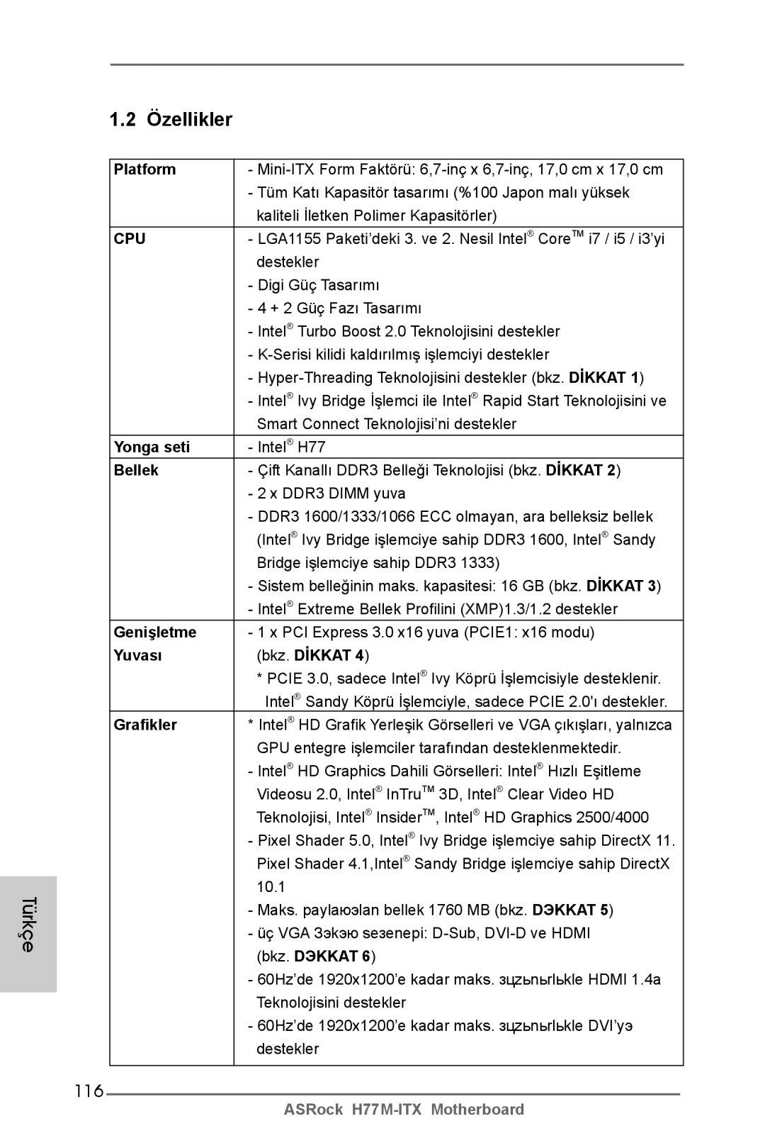 ASRock H77M-ITX manual 116 