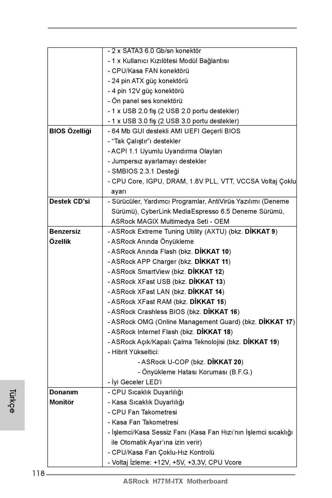 ASRock H77M-ITX manual 118 