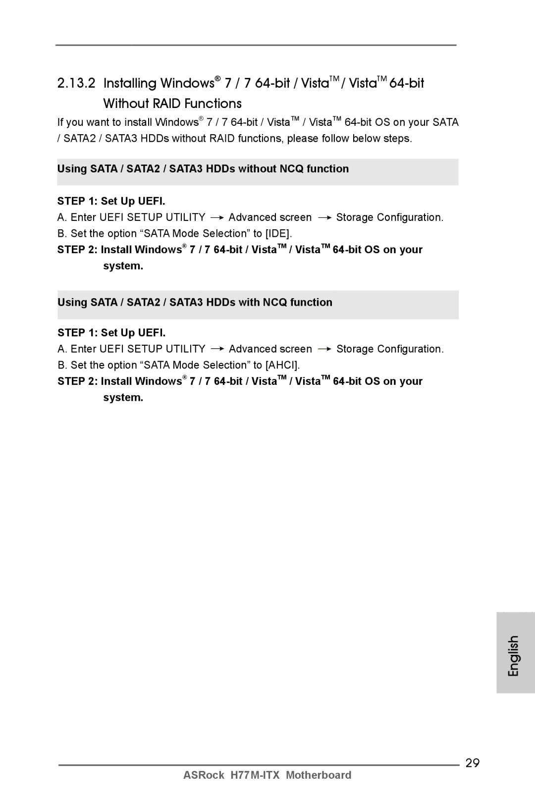 ASRock H77M-ITX manual English 