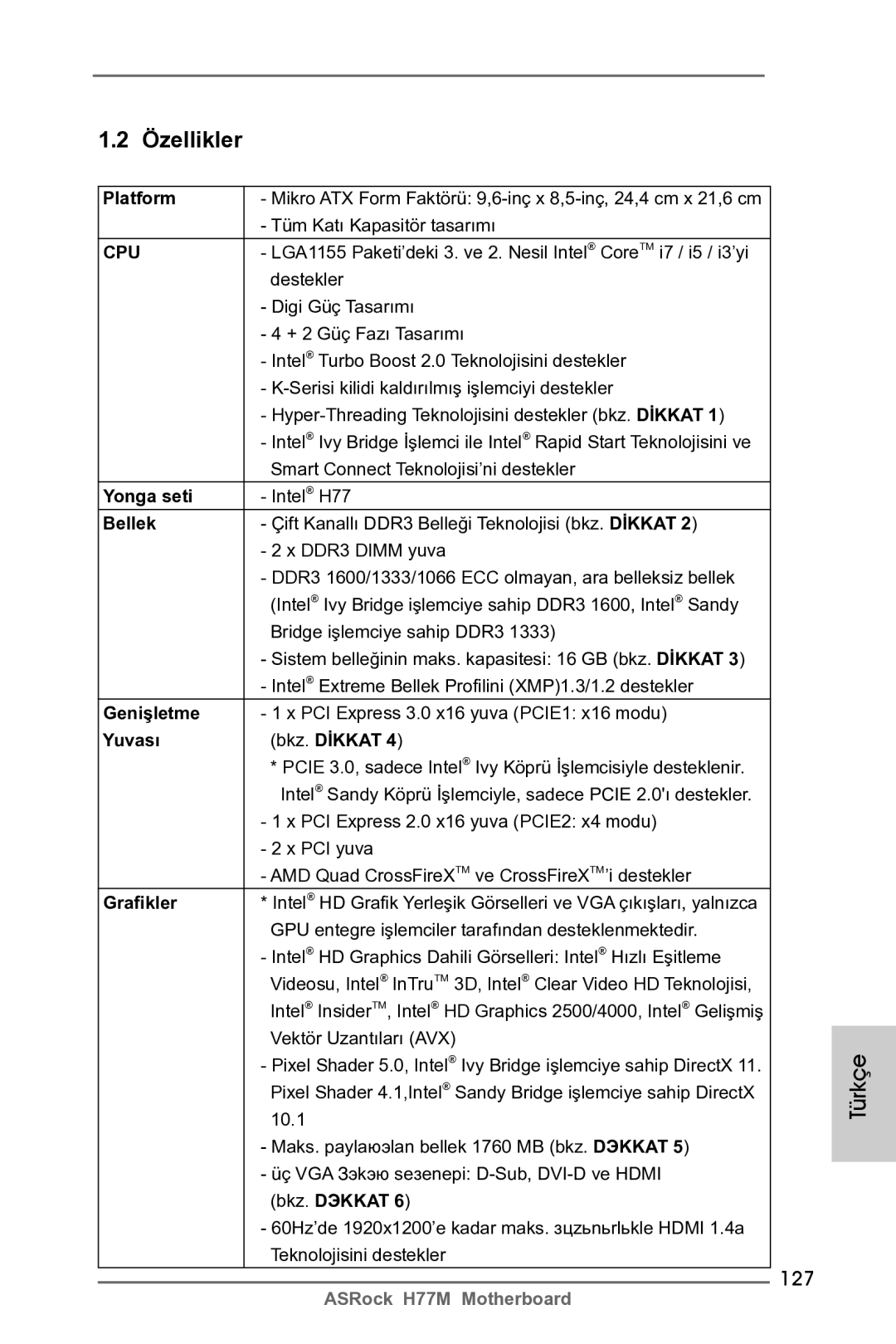 ASRock H77M manual 127 