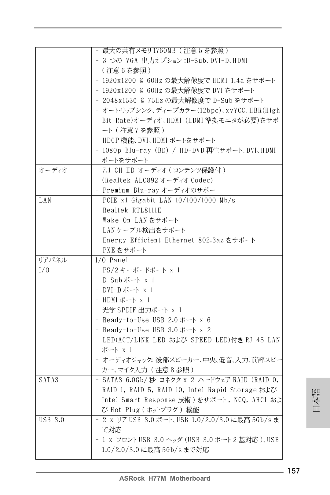 ASRock H77M manual 157 