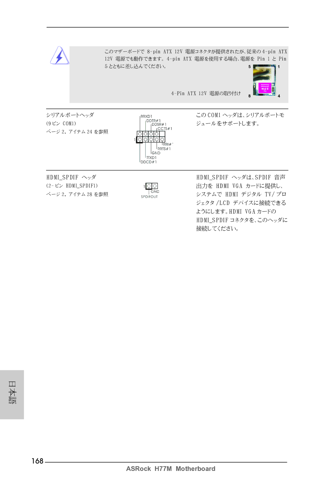 ASRock H77M manual 168, ジュールをサポートします。 