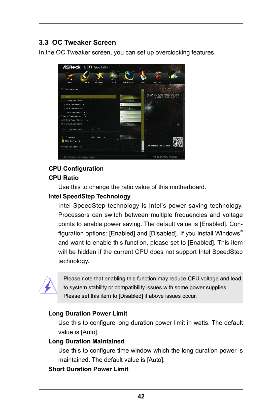 ASRock H77TM-ITX manual OC Tweaker Screen 