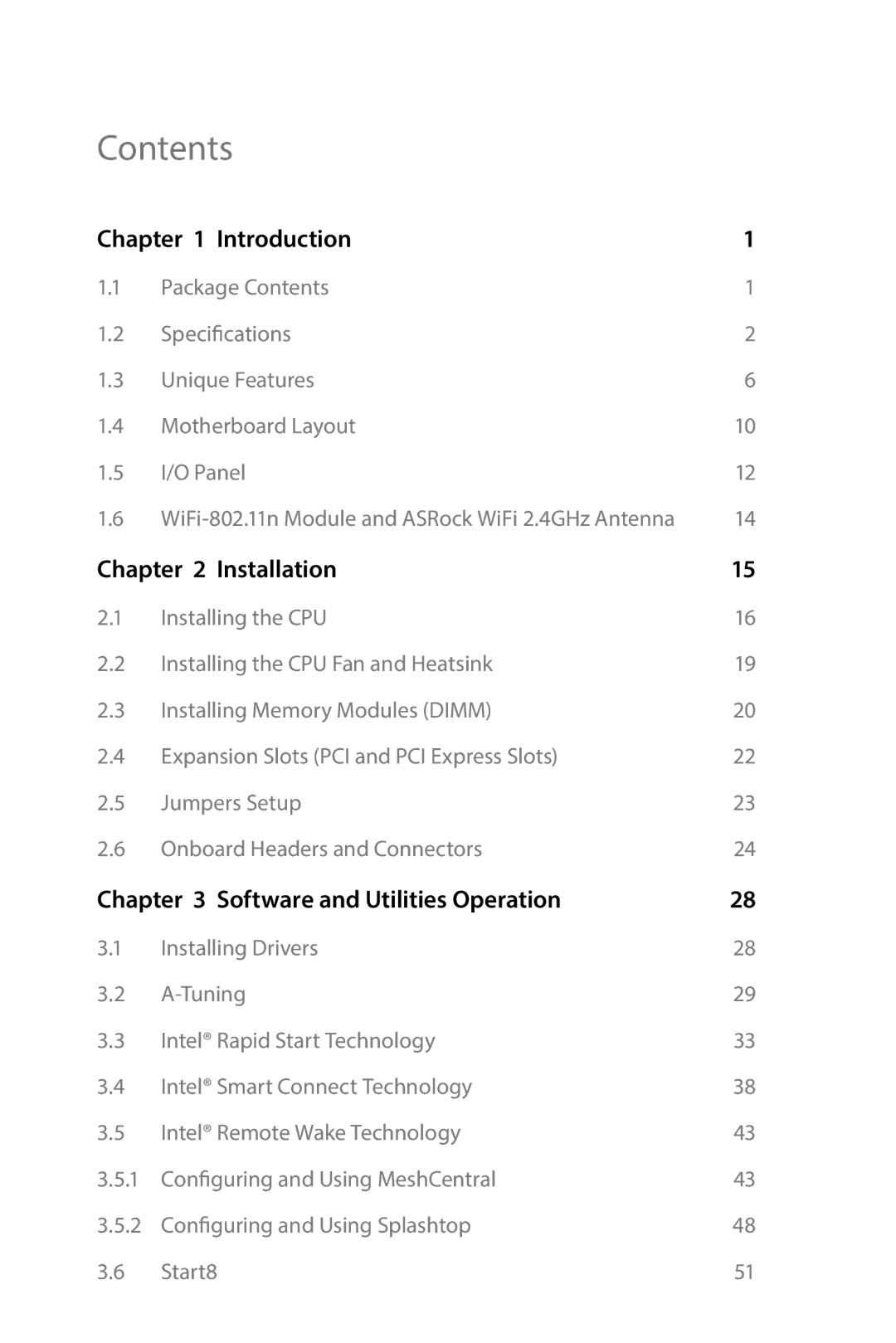 ASRock H87E-ITX/ac manual Contents 