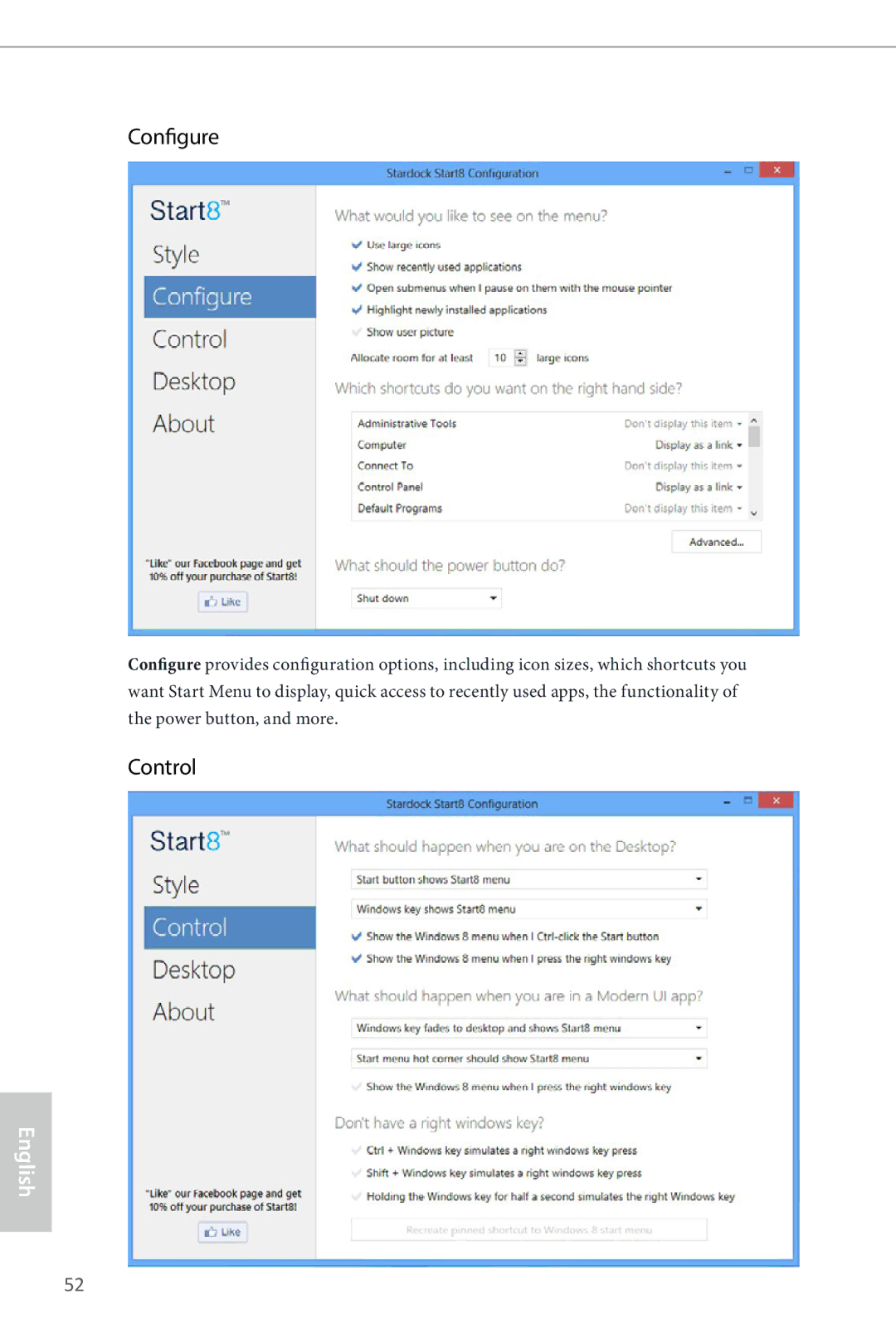 ASRock H87E-ITX/ac manual Configure, Control 