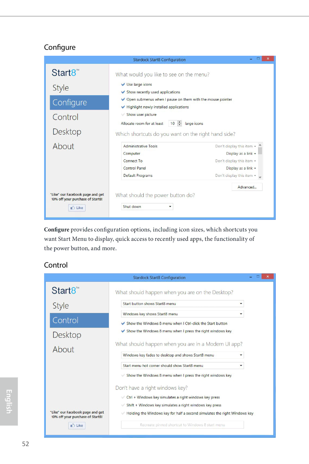 ASRock H87M-ITX manual Configure, Control 