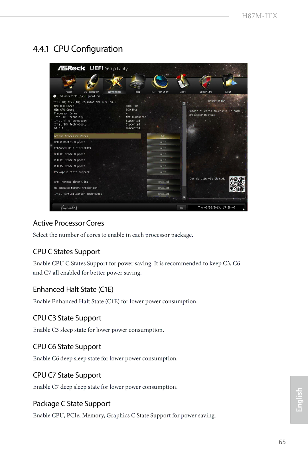 ASRock H87M-ITX manual CPU Configuration 