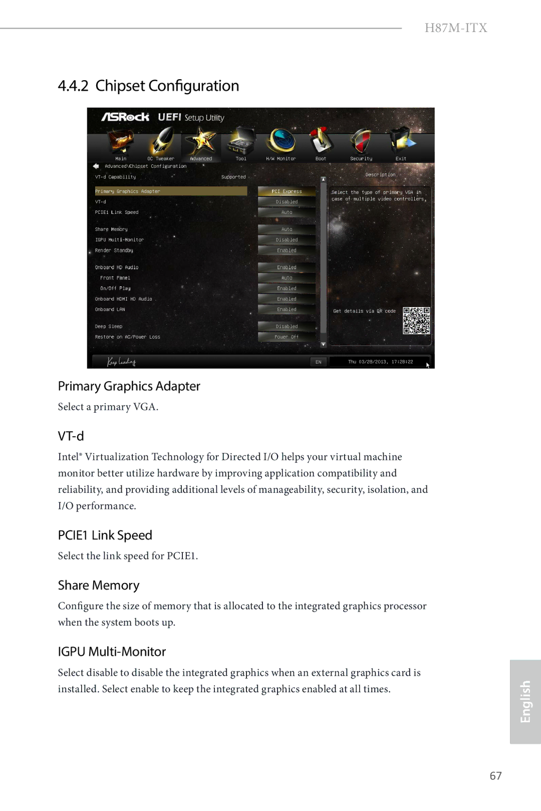 ASRock H87M-ITX manual Chipset Configuration 