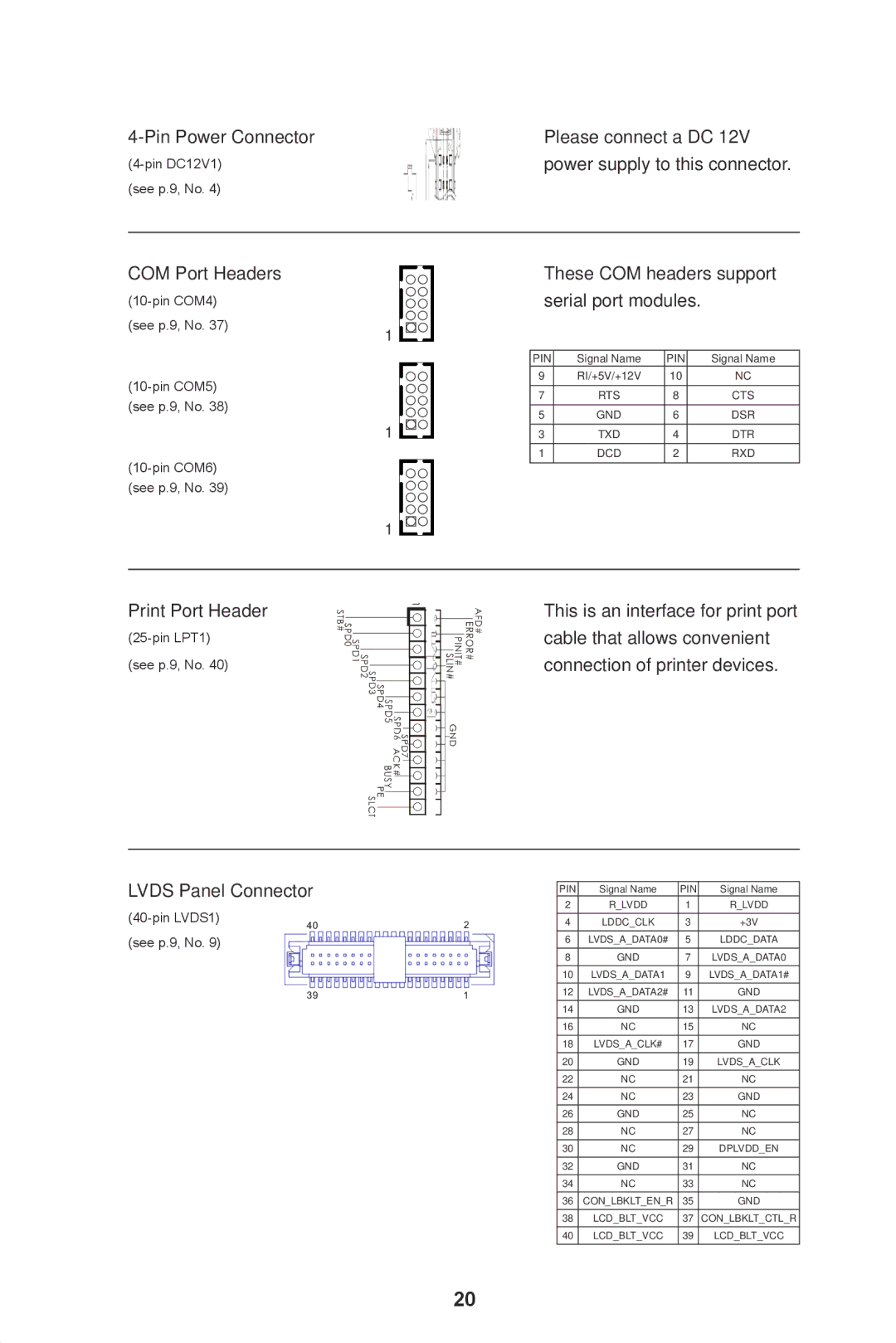 ASRock IMB-110 Series manual Pin Power Connector Please connect a DC 