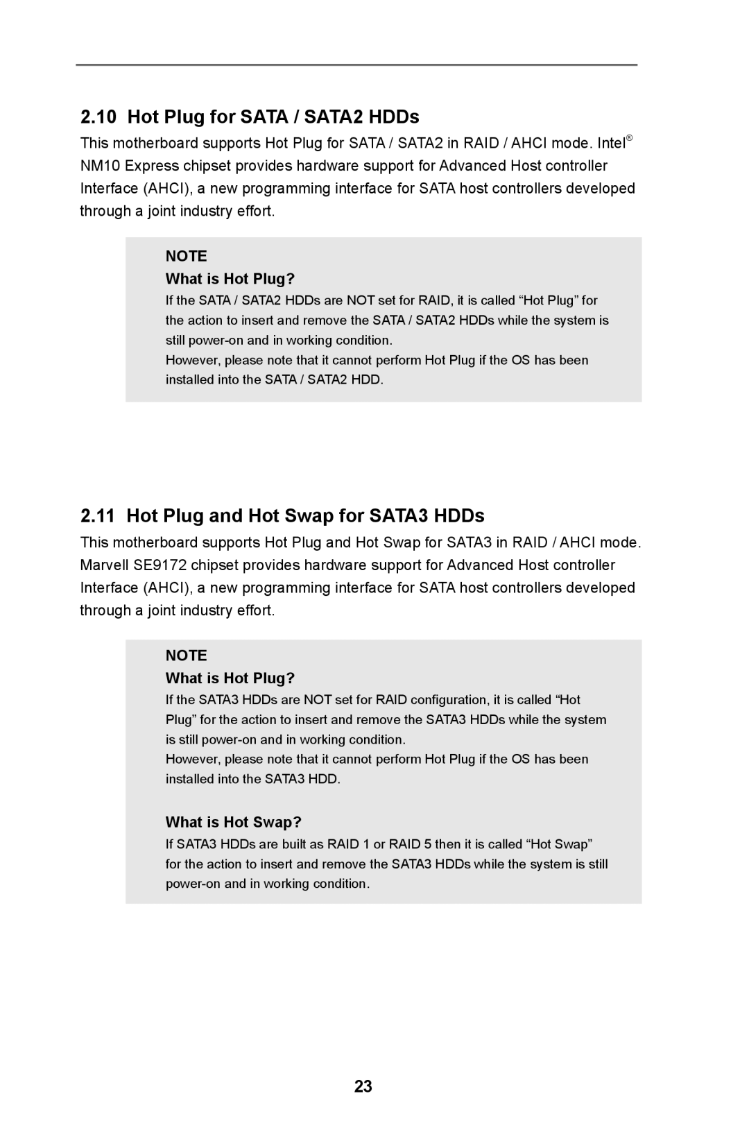 ASRock IMB-110 Series manual Hot Plug for Sata / SATA2 HDDs, Hot Plug and Hot Swap for SATA3 HDDs, What is Hot Plug? 